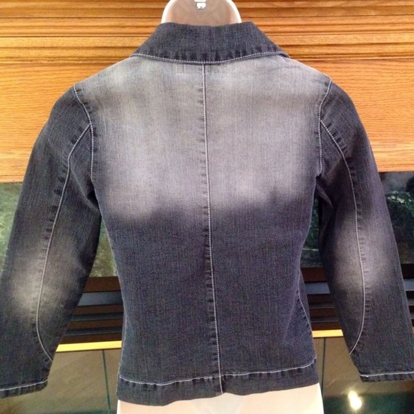 LET ME B. FADED DARK DENIM GRAY JEAN JACKET SIZE 7 - Picture 2 of 6